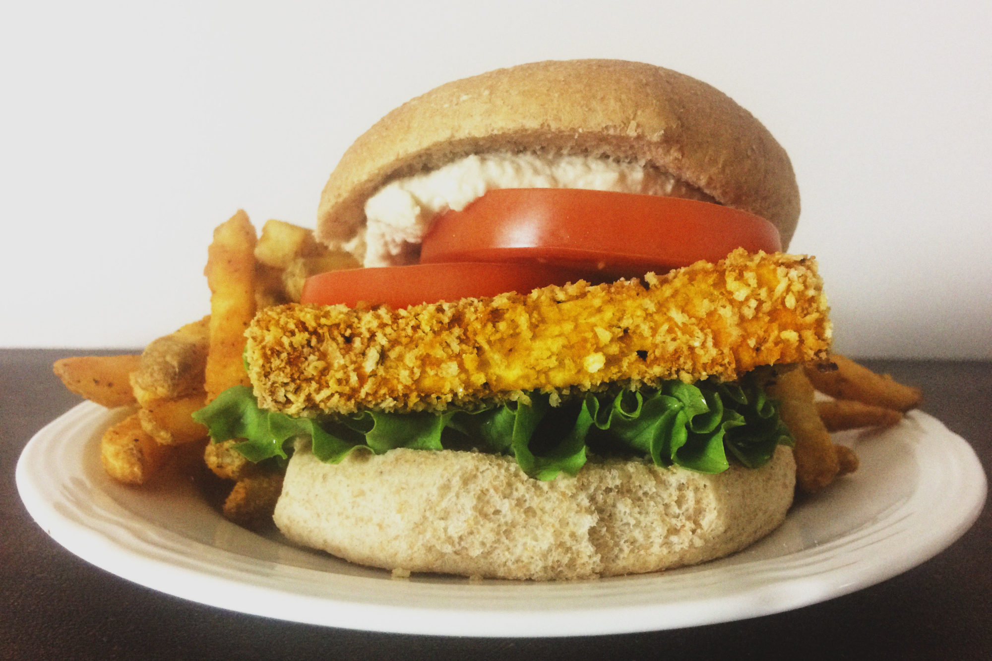 Healthy Fast Food Style Crispy “Chicken” Sandwich