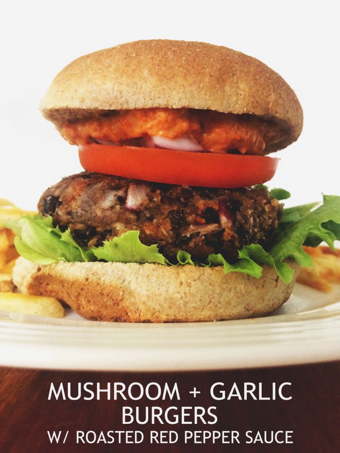vegan mushroom garlic burgers
